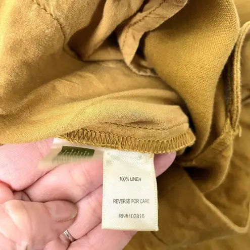 Garnet Hill 100% Linen Wide-Leg Trouser Pants Colorful Golden Yellow size 8