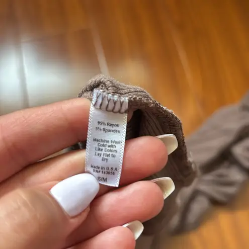 Joah Brown Josh Brown Deep Mauve Brown Ribbed Square Neck Long Sleeve thumbnail 6