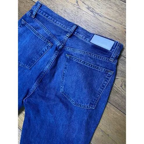 RE/DONE  Originals 80s Slim Straight Brisk Blue With Rips Womens Size 29