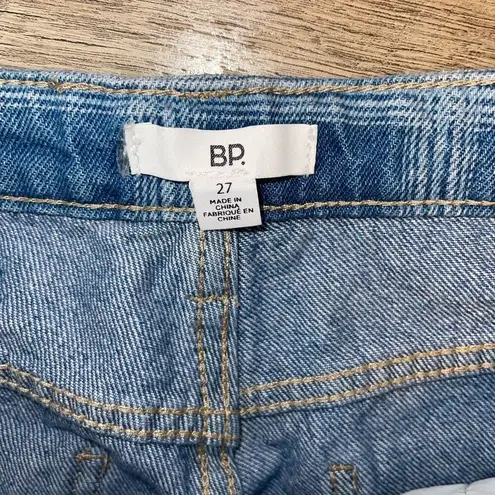 BP Be Responsible BLUE PLAID DENIM JEANS STRAIGHT LEG Size 27 NWOT