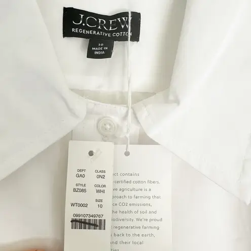 J.Crew NWT  Gamine Puff-Sleeve Shirt in Cotton Poplin White 10