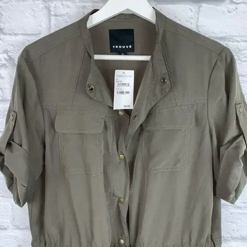TROUVÉ Military Style Utility Button Up XS NWT