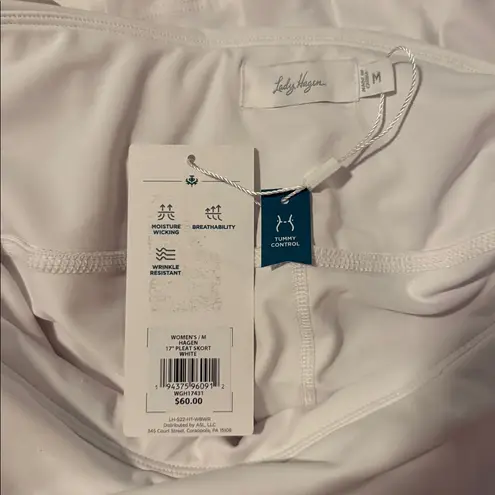 Lady Hagen Women's 17” Tummy Control Pleated Golf Skort - White - M