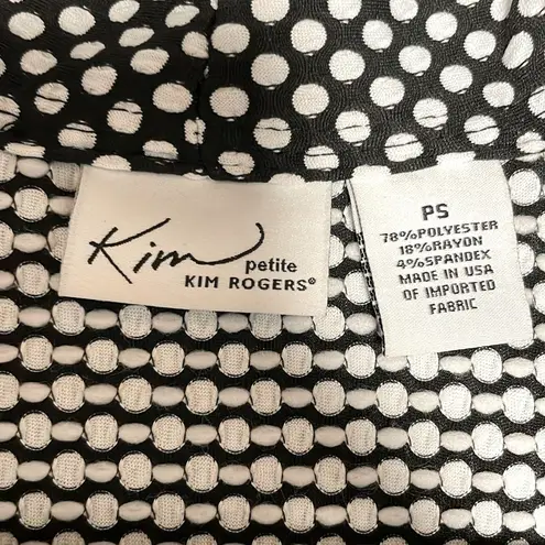 kim rogers Kim Rogers Black & White Polka Dot Dual Pocket Blazer Women’s Petite Small
