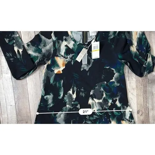 cupio Black Abstract Print Knit Swing Dress sz Medium Modern Colorful NWT