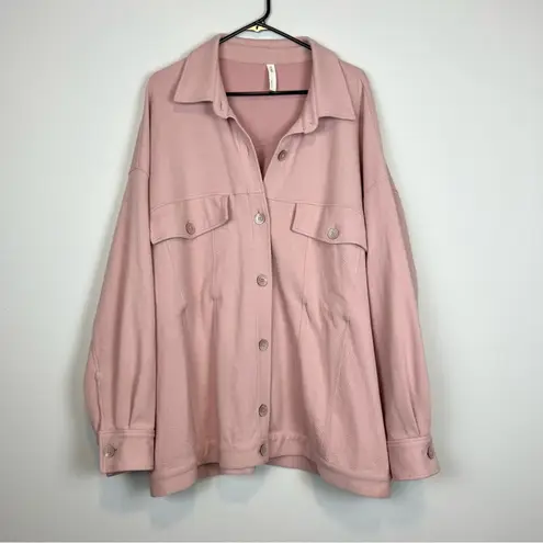 NAP Loungewear Pink Oversized Casual Shirt Jacket Shacket Size Medium