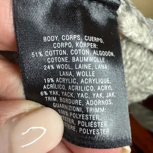 Anthro SLEEPING ON SNOW Gray Wool Yak Penny Lane L/S Cardigan Sweater Size Small