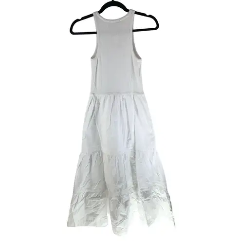 J.Crew Womens Vintage Rib High Neck Cutaway Tank Dress Poplin Skirt White XXS