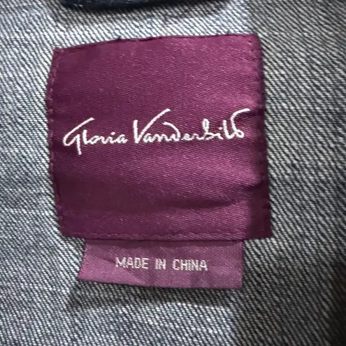 Gloria Vanderbilt Denim Blazer Jacket Womens Size M Blue Button Front Collared