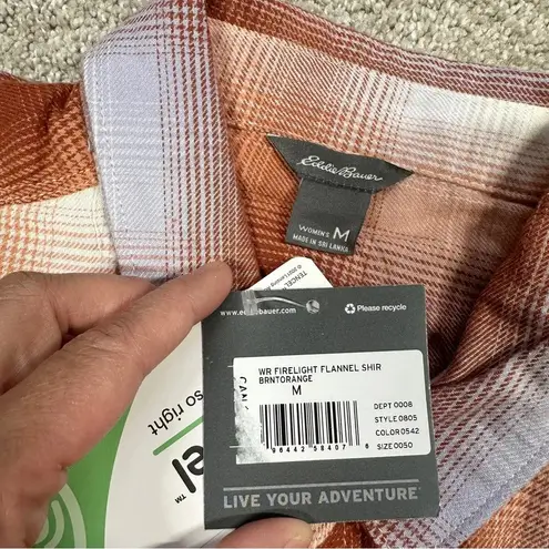 Eddie Bauer NWT  Women’s Firelight Flannel Shirt Button Down in Burnt Orange M