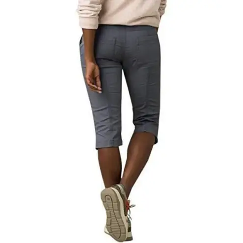 prAna Womens 8 New NWT Gray Hike Shorts Pocket Long UPF 40 Trail Elle Knicker