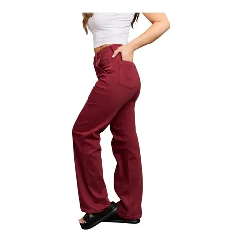 Judy Blue Malia High Waist Size 29/9 Straight Jeans New Merlot Burgundy