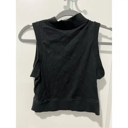 Brave Soul ✨ Brave Soul London Cropped High Neck Top - Size Medium - Black