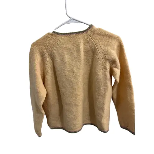 Sportworld Butter Wool Button Front Embroidered Patterns Long Sleeve Cardigan L Yellow Size undefined - Image 4