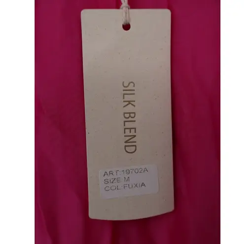 Bellambra Made in Italy Fuchsia Silk Blend Tiered Maxi Dress Size M Pink Size M