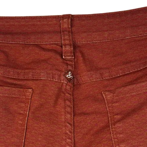 prAna SZ 6/28 Jeans Stretch Mid-Rise Pockets Straight Leg Geometric Rust Red