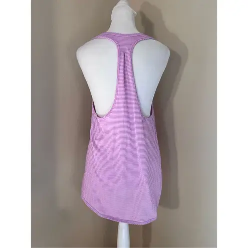 Lululemon  Micro Stripe Pink 105 F Singlet Racerback Tank Top Size 8