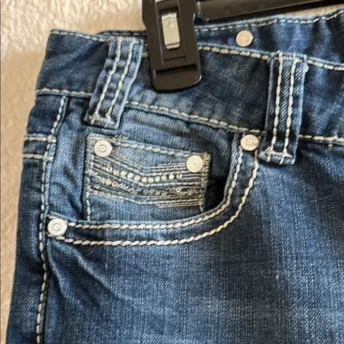 Rock & Roll Cowgirl Blue Dark Wash Boyfriend Jeans Size 30 x 32