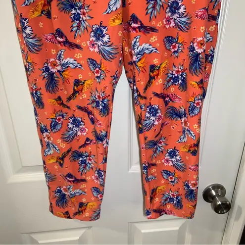 Terra & Sky  Orange Floral Print Pull On Leggings 0X