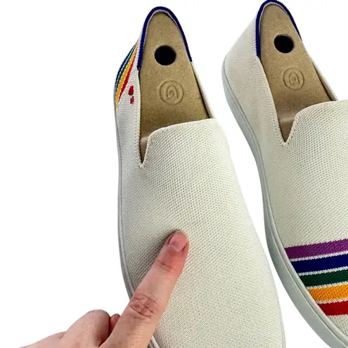 Rothy’s Women’s Pride SF Slip On White Sneaker Rainbow Size 10.5 LGBTQ Washable