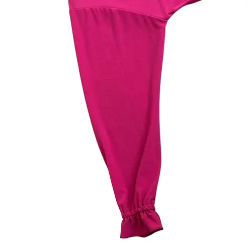 Willow Drive Blouse Womens S Pink Ruffle Hem Long Sleeve Cottagecore