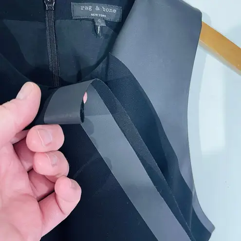 Rag and Bone  Women’s Nudie Black Faux Leather Trimmed Sheath Mini Dress