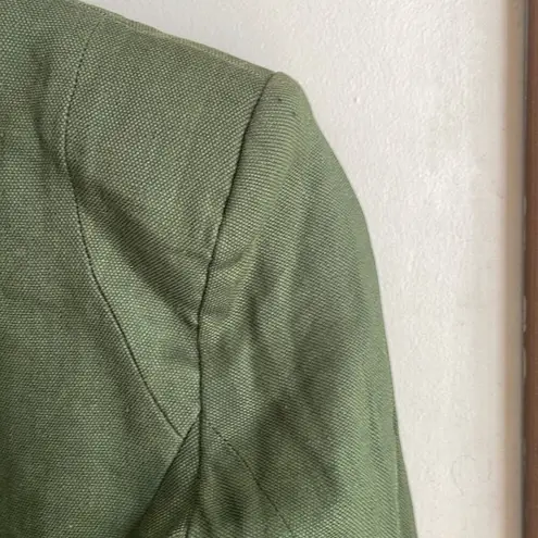 Veronica Beard Dickey Blazer Jacket Linen Blend Green