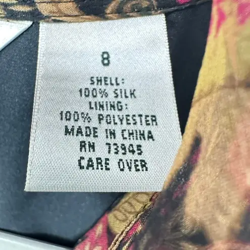 Laura Ashley Vintage Silk Paisley Ruffle Neck Blouse Top Womens Size 8 NWT