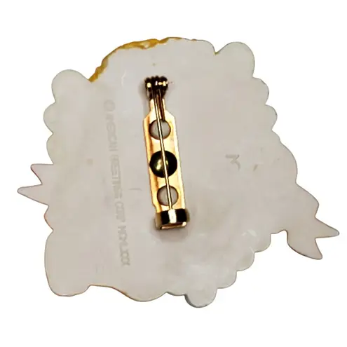 American Greetings Cupid Angel Be Mine Heart Pin Valentines Vtg Brooch 2" Red