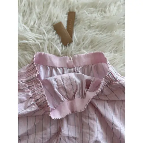 SKIMS Cotton Poplin Short Pale Pink Pencil Stripe Size XS