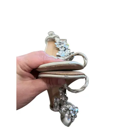 Giuseppe Zanotti Crystal Embellished Slingback Sandals EU40 Beige Boho Glam