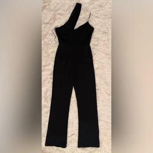 Petal and Pup NWOT Angelus Black Knit One Shoulder Jumpsuit 2