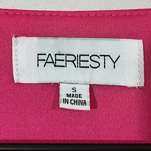 Faeriesty Swiss Dot Surplice Neck Flounce Sleeve Ruffle Hem Dress