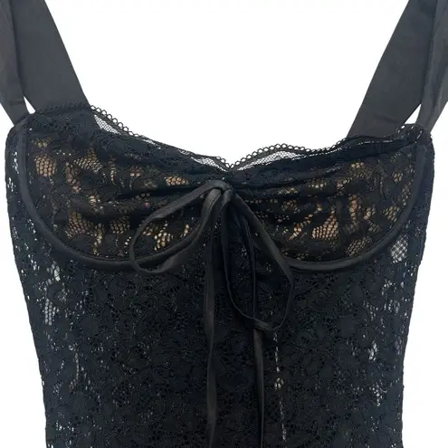 Miss Circle Veronica Black Lace Maxi Dress Sleeveless Dark Romantic Women’s XXS