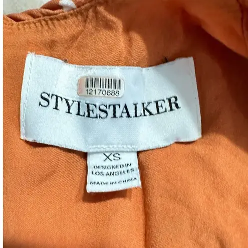 Stylestalker Laurel Jumpsuit Women's XS Orange Cropped Flared Leg V-Neck RTR