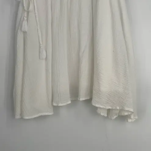 Seafolly Women White Palm Beach Ladder Tape Spaghetti Strap A-Line Dress Size XS