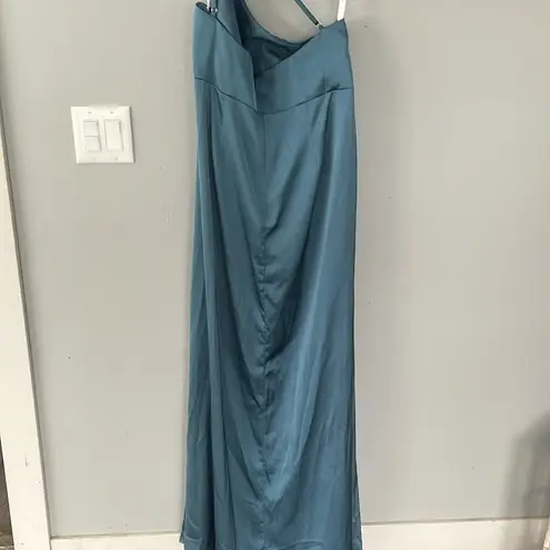 Azazie Elegant Blue One-Shoulder Dress