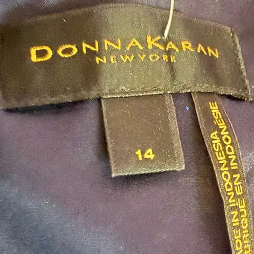 Donna Karan Women's Sweetheart-Neck Cold-Shoulder Gown Navy Sz 14