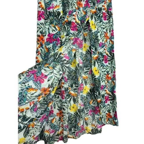 Cacique Swim by  Tropical Flamingo Midi Skirt 18/20 Multicolor Floral Side Slits