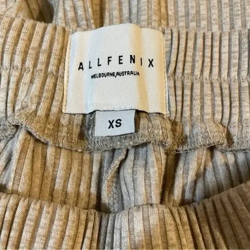 All Fenix Leo Ribbed Lounge Pull On Jogger Pants Oatmeal Tan Beige Comfy Size XS - Image 3