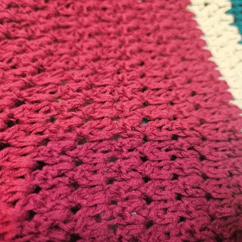 Old Navy  Size Extra Large XL Stripe Crochet Knit Tank Top Purple Blue White