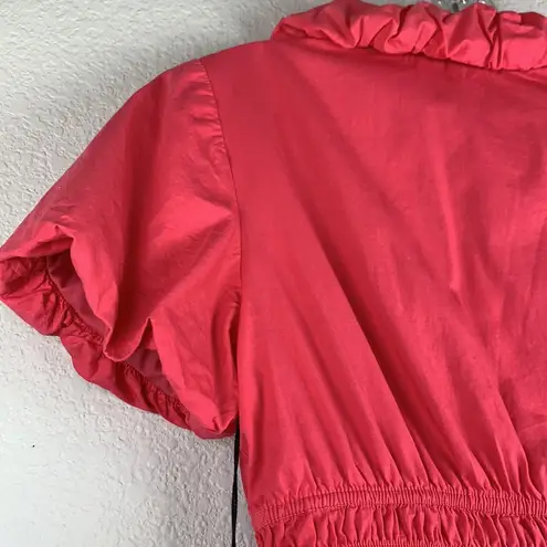 Lovestitch LNWT Coral Puff Sleeve Ruched Waist Peplum Jacket