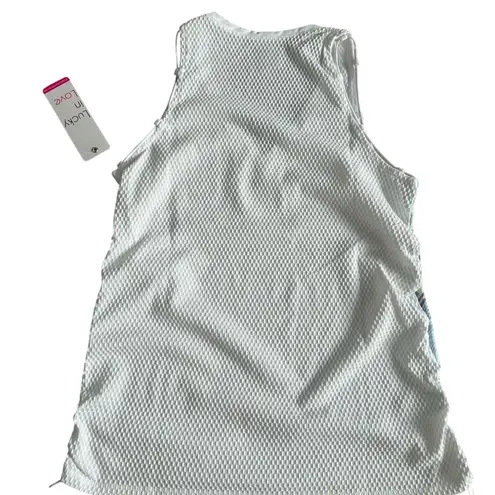 LUCKY IN LOVE White V Neck Mesh Tank Size M NEW with tags Size M