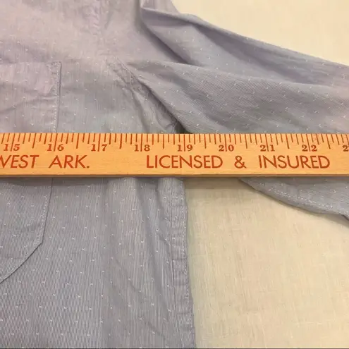 ATM Striped Button Down Boyfriend Shirt Sz XS Blue Nautical Classic City Girl White