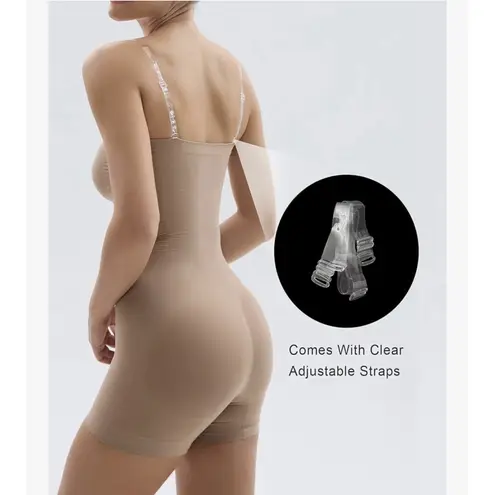 SHAPERX Strapless Shortie Bodysuit Shapewear, Tummy Control, Removable Straps, L Size L