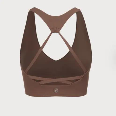 BERLOOK Brown V Neck Sports Bra