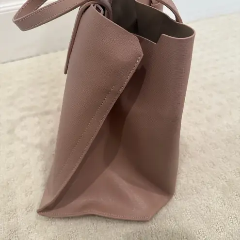 Furla Pink Leather Tote Bag Structured Medium Shopper