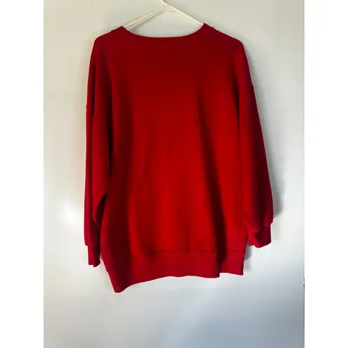 Limited Jeans Vintage USA Flag Sweatshirt Red Crew Neck Women Sz S