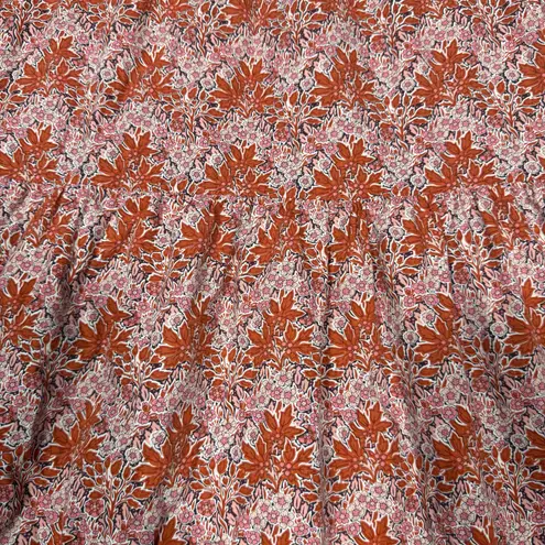 Staccato Rust Orange Floral Ruffle Sleeve Tiered Dress Size M