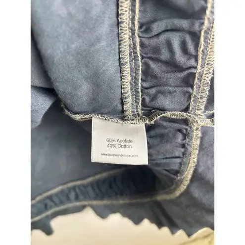 Hanna Andersson Womens 8 Maxi Skirt Ruffle Hem Green Tie Dye Cotton Western Blue